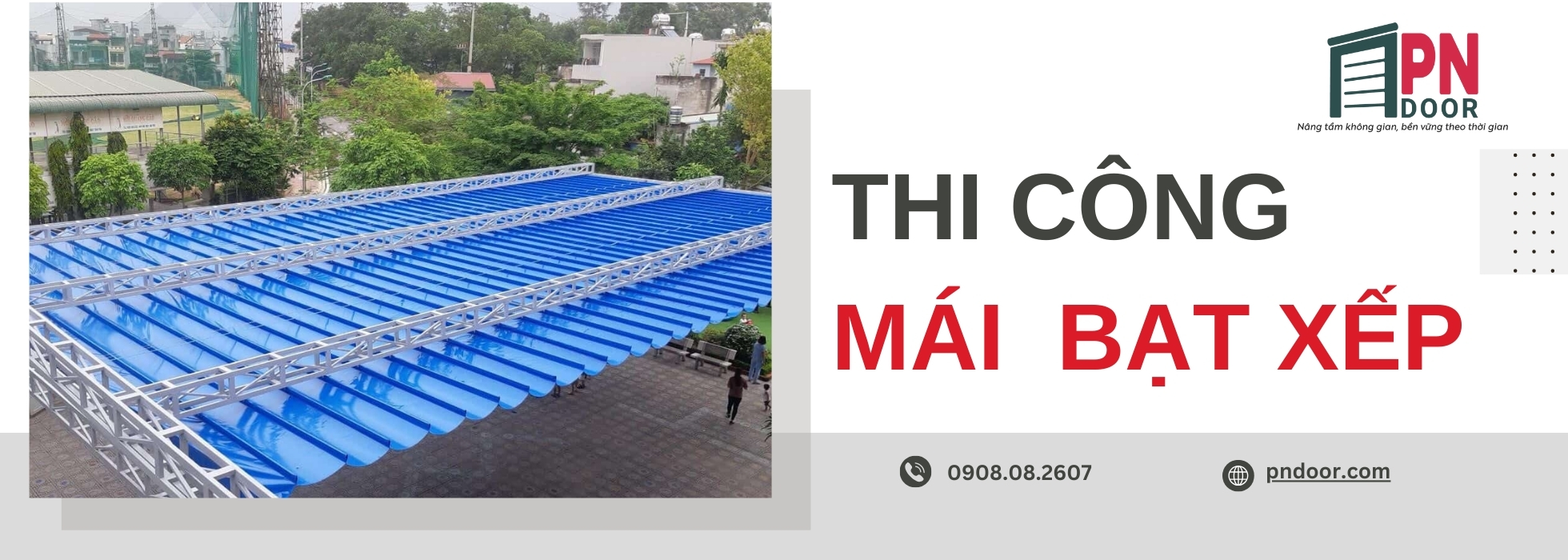 mái bạt xếp